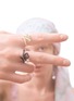 细节 - 点击放大 - BEA BONGIASCA - Baby Vine Heart 9K Gold Sterling Silver Enamel Crystal Ring — EU 54