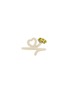 首图 - 点击放大 - BEA BONGIASCA - Baby Vine Heart 9K Gold Sterling Silver Enamel Peridot Ring — EU 54