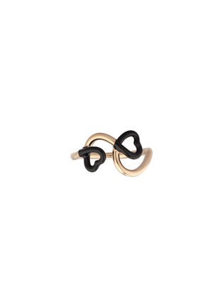 首图 - 点击放大 - BEA BONGIASCA - Double Heart 9K Gold Enamel Ring — EU 54