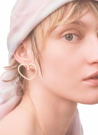 细节 - 点击放大 - BEA BONGIASCA - Big Heart 9K Gold Sterling Silver Enamel Earrings