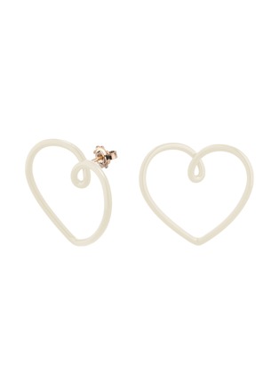 首图 - 点击放大 - BEA BONGIASCA - Big Heart 9K Gold Sterling Silver Enamel Earrings