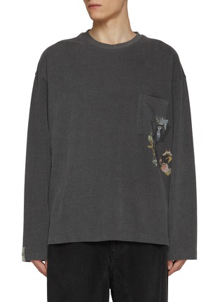 首图 - 点击放大 - WOOYOUNGMI - Vertical Floral Logo Print Cotton T-Shirt
