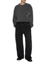 模特儿示范图 - 点击放大 - WOOYOUNGMI - Vertical Floral Logo Print Cotton T-Shirt