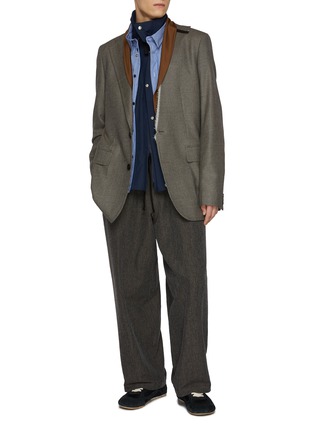 模特儿示范图 - 点击放大 - KOLOR - Layered Shawl Lapel Wool Blend Blazer