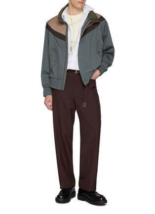模特儿示范图 - 点击放大 - KOLOR - High Neck Quilted Panel Wool Jacket