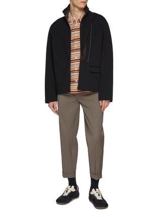 模特儿示范图 - 点击放大 - KOLOR - High Neck Zip Up Wool Jacket