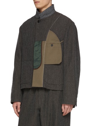 细节 - 点击放大 - KOLOR - Inside Out Panel Back Strap Wool Blend Jacket