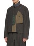 细节 - 点击放大 - KOLOR - Inside Out Panel Back Strap Wool Blend Jacket