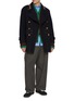 模特儿示范图 - 点击放大 - KOLOR - Double Breasted Wool Blend Coat Jacket