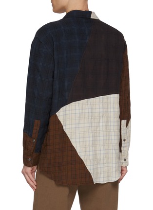 背面 - 点击放大 - SONG FOR THE MUTE - Oversized Chequered Panel Cotton Wool Shirt