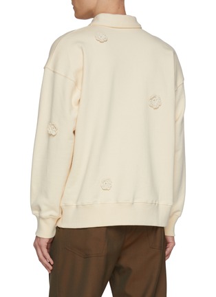 背面 - 点击放大 - SONG FOR THE MUTE - Daisy Crochet Quarter Zipped Soft Terry Cotton Pullover