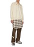 模特儿示范图 - 点击放大 - SONG FOR THE MUTE - Daisy Crochet Quarter Zipped Soft Terry Cotton Pullover