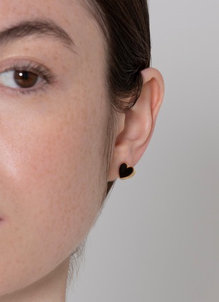 细节 - 点击放大 - BIJOU DE M - Reversible Heart 18K Gold Diamond Resin Single Earring — Right