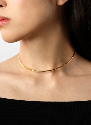 细节 - 点击放大 - BIJOU DE M - 2 Pearl 18K Gold Plated Sterling Silver Freshwater Pearl Choker — Size S