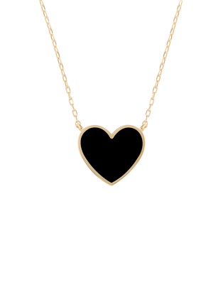 细节 - 点击放大 - BIJOU DE M - Reversible Heart 18K Gold Diamond Resin Necklace