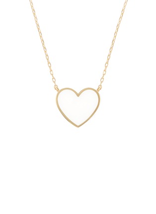 细节 - 点击放大 - BIJOU DE M - Reversible Heart 18K Gold Diamond Resin Necklace