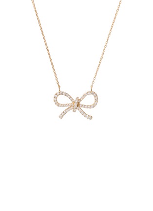 细节 - 点击放大 - BIJOU DE M - The Bow 18K Gold Diamond Necklace — Size S