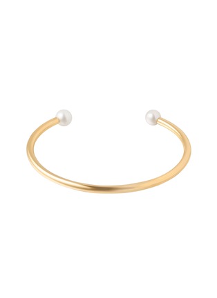 首图 - 点击放大 - BIJOU DE M - 2 Pearl 18K Gold Plated Sterling Silver Freshwater Pearl Bangle — Size L