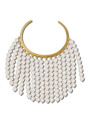 首图 - 点击放大 - BIJOU DE M - Pearl Curtain 18K Gold Plated Sterling Silver Freshwater Pearl Bangle — Opening 2.5cm