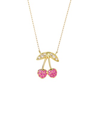 细节 - 点击放大 - BIJOU DE M - Cherry 18K Gold Diamond Ruby Necklace