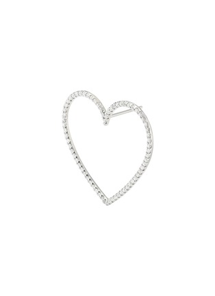 细节 - 点击放大 - BIJOU DE M - Large Open Heart 18K White Gold Diamond Single Earring
