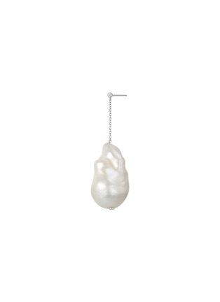 细节 - 点击放大 - BIJOU DE M - Baroque Pearl 18K White Gold Freshwater Pearl Single Chain Earring