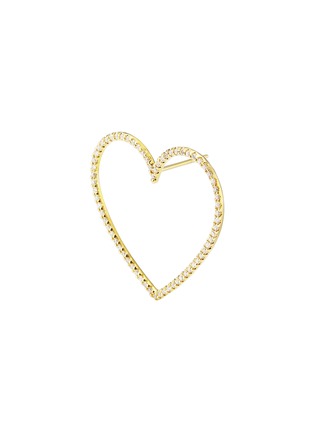 细节 - 点击放大 - BIJOU DE M - Large Open Heart 18K Gold Diamond Single Earring