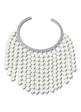首图 - 点击放大 - BIJOU DE M - Pearl Curtain 18K White Gold Plated Sterling Silver Freshwater Pearl Bangle — Opening 2.5cm