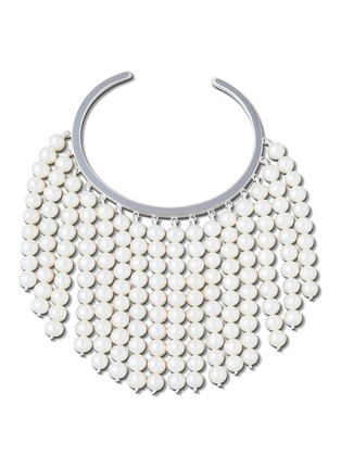 首图 - 点击放大 - BIJOU DE M - Pearl Curtain 18K White Gold Plated Sterling Silver Freshwater Pearl Bangle — Opening 3cm