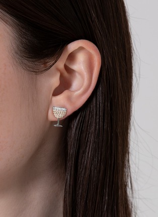 细节 - 点击放大 - BIJOU DE M - Montrachet 18K Yellow White Gold Diamond Single Earring