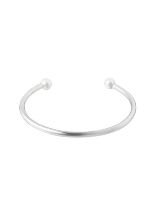 首图 - 点击放大 - BIJOU DE M - 2 Pearl 18K White Gold Plated Sterling Silver Freshwater Pearl Bangle — Size L