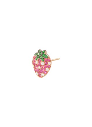 细节 - 点击放大 - BIJOU DE M - Strawberry 18K Rose Gold Diamond Ruby Garnet Single Earring