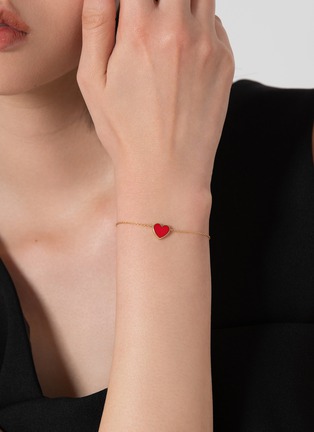 细节 - 点击放大 - BIJOU DE M - Reversible Heart 18K Gold Diamond Resin Bracelet