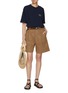 模特儿示范图 - 点击放大 - FAFAMOON - Double Neck Cotton Jersey T-Shirt