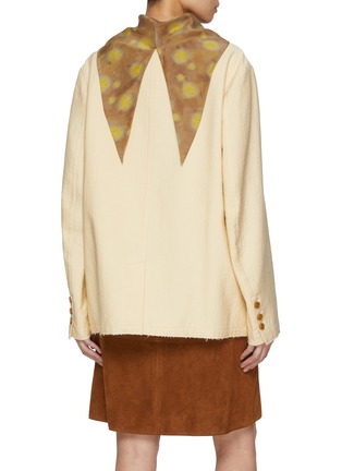 背面 - 点击放大 - FAFAMOON - Silk Scarf Draped Round Neck Suit Jacket