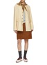 模特儿示范图 - 点击放大 - FAFAMOON - Silk Scarf Draped Round Neck Suit Jacket