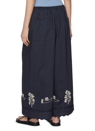 背面 - 点击放大 - FAFAMOON - Lace Patchwork Embroidered Cotton Wide Leg Pants