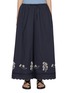首图 - 点击放大 - FAFAMOON - Lace Patchwork Embroidered Cotton Wide Leg Pants