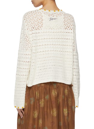 背面 - 点击放大 - FAFAMOON - Cut Out Crochet Floral Embroidered Cardigan