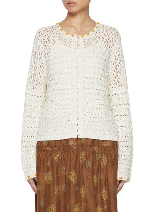 首图 - 点击放大 - FAFAMOON - Cut Out Crochet Floral Embroidered Cardigan