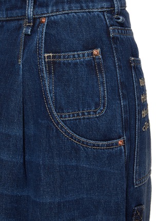  - FAFAMOON - Embroidered Straight Leg Denim Baggy Jeans