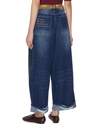 背面 - 点击放大 - FAFAMOON - Embroidered Straight Leg Denim Baggy Jeans