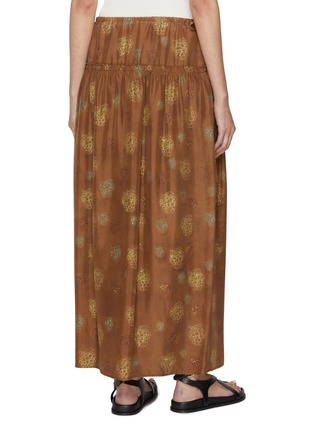 背面 - 点击放大 - FAFAMOON - Gathered Silk Print Maxi Skirt