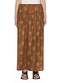 首图 - 点击放大 - FAFAMOON - Gathered Silk Print Maxi Skirt