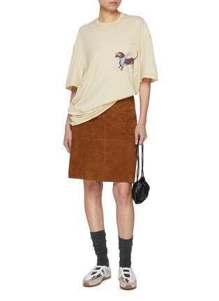 模特儿示范图 - 点击放大 - FAFAMOON - Oversized Vandalism Dachshund Cotton Jersey T-Shirt