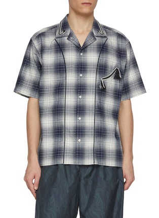 首图 - 点击放大 - TOGA VIRILIS - Ombré Chequered Tassel Trim Cotton Shirt