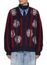 首图 - 点击放大 - TOGA VIRILIS - Stripe Jacquard Floral Wool Blend Cardigan