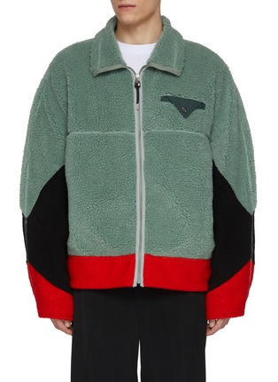 首图 - 点击放大 - TOGA VIRILIS - Furry Contrast Panelled Wool Jacket