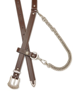 细节 - 点击放大 - TOGA VIRILIS ACCESSORIES - Chain Key Ring Leather Belt