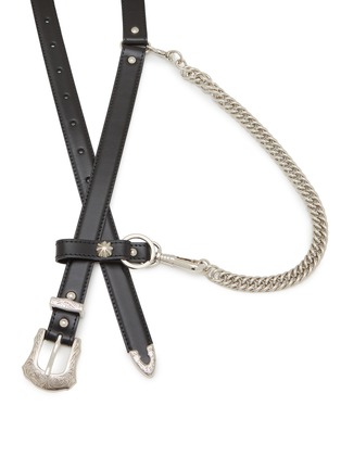 细节 - 点击放大 - TOGA VIRILIS ACCESSORIES - Chain Key Ring Leather Belt